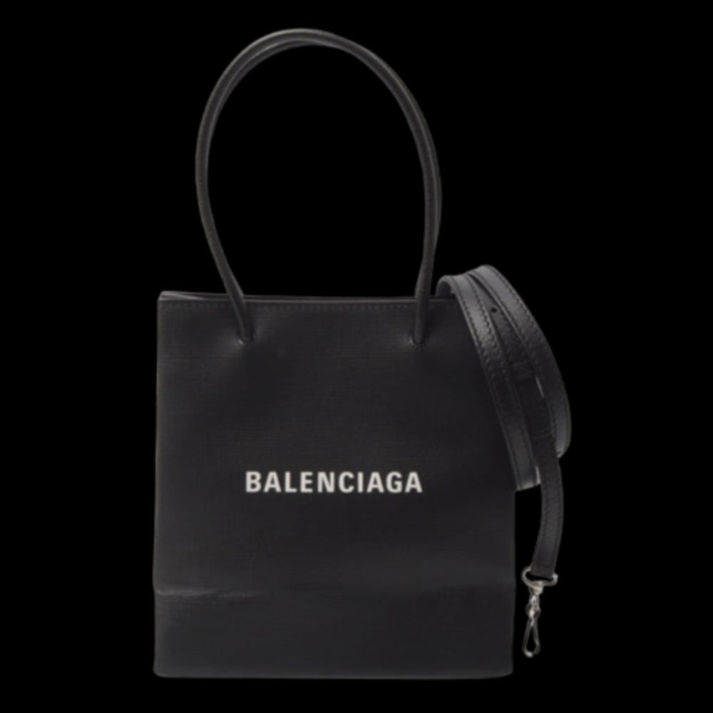 Black Leather Balenciaga Tote