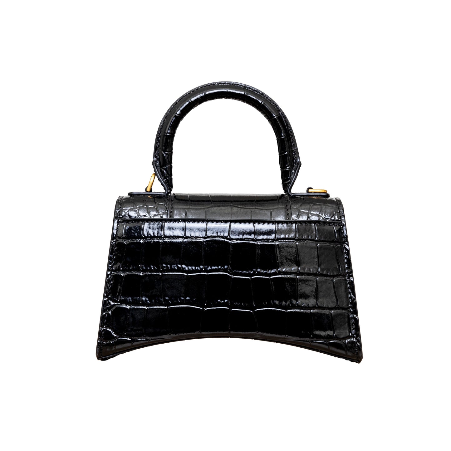 Black Leather Balenciaga Hourglass
