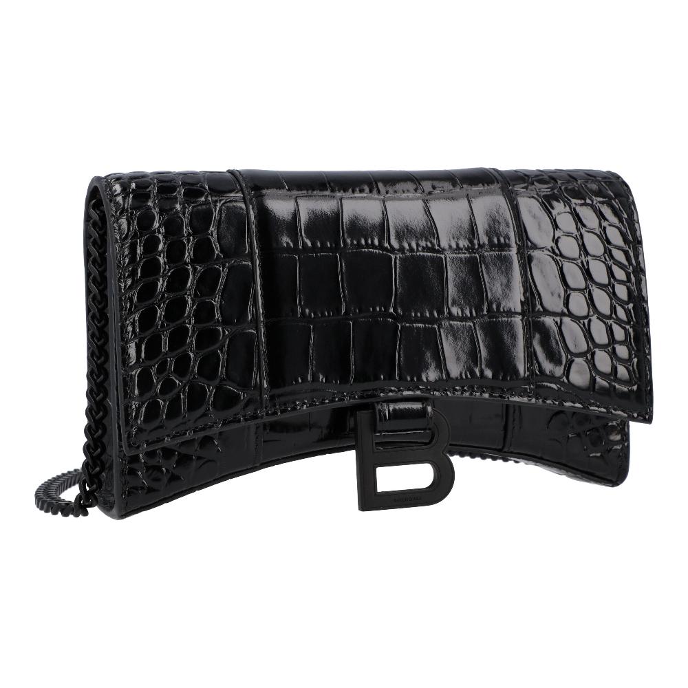 Black Leather Balenciaga Hourglass