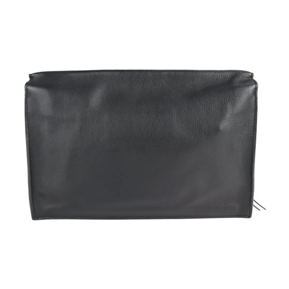 Black Leather Balenciaga Papier