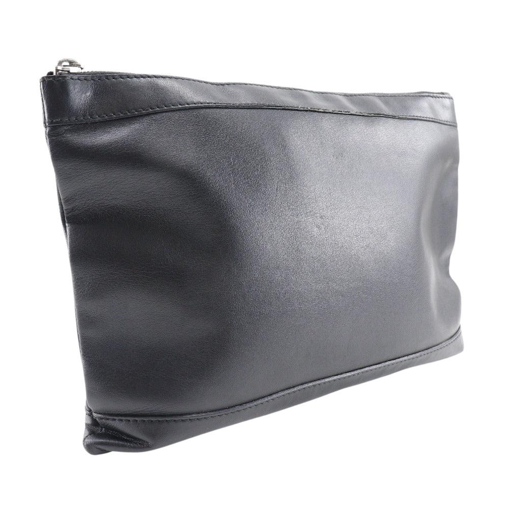 Black Leather Balenciaga Clutch
