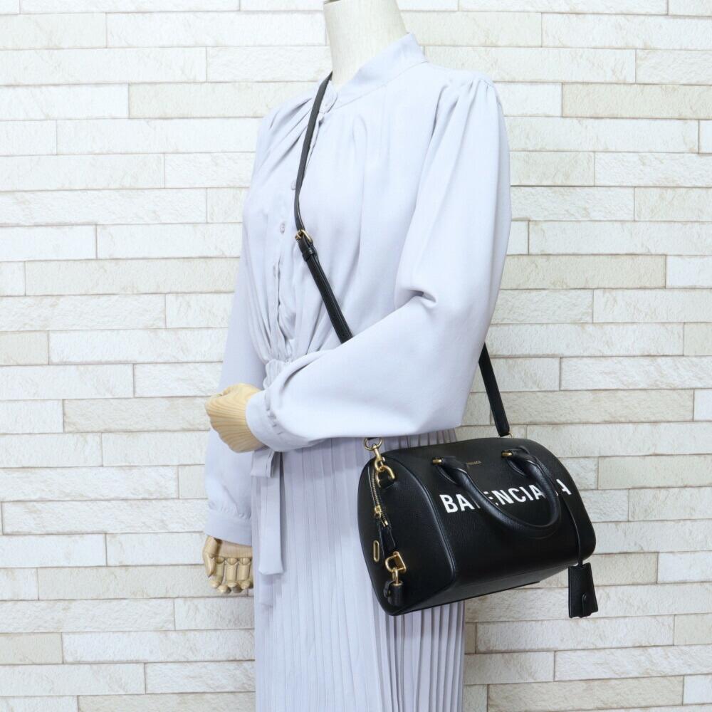 Black Leather Balenciaga Handbag
