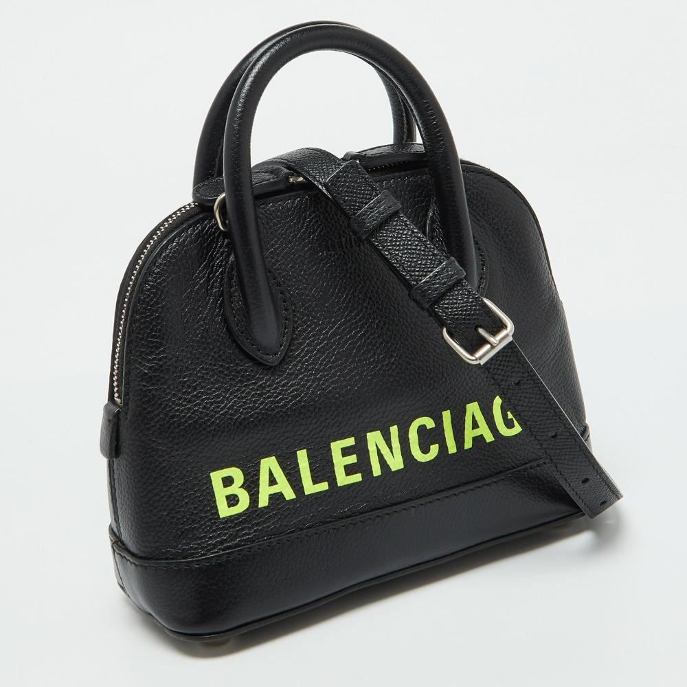 Black Leather Balenciaga Ville
