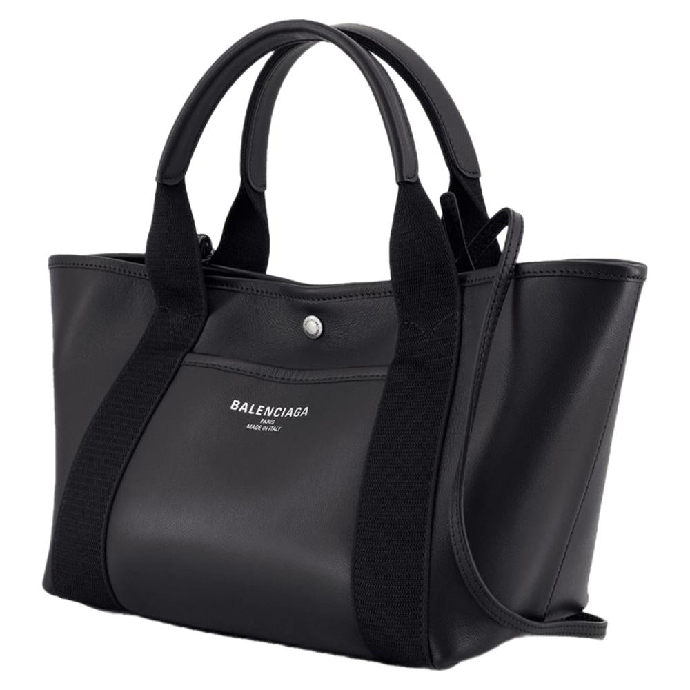 Black Leather Balenciaga Tote