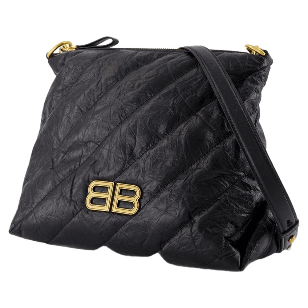 Black Leather Balenciaga Shoulder Bag