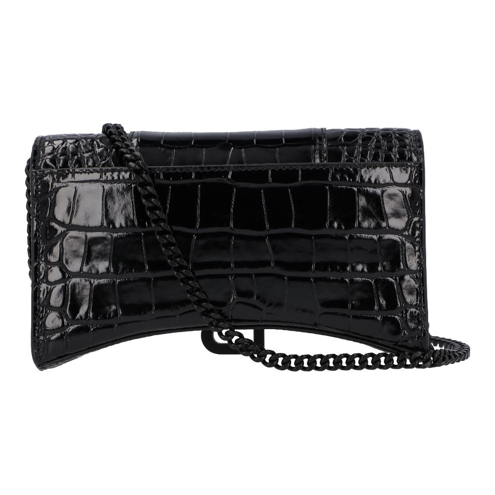 Black Leather Balenciaga Hourglass