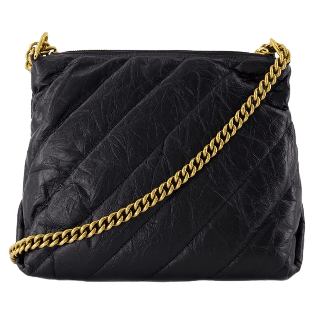 Black Leather Balenciaga Shoulder Bag