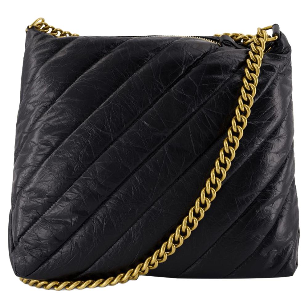 Black Leather Balenciaga Shoulder Bag