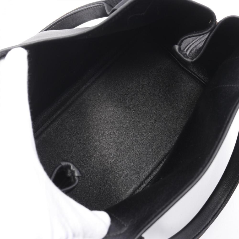 Black Leather Balenciaga Cabas