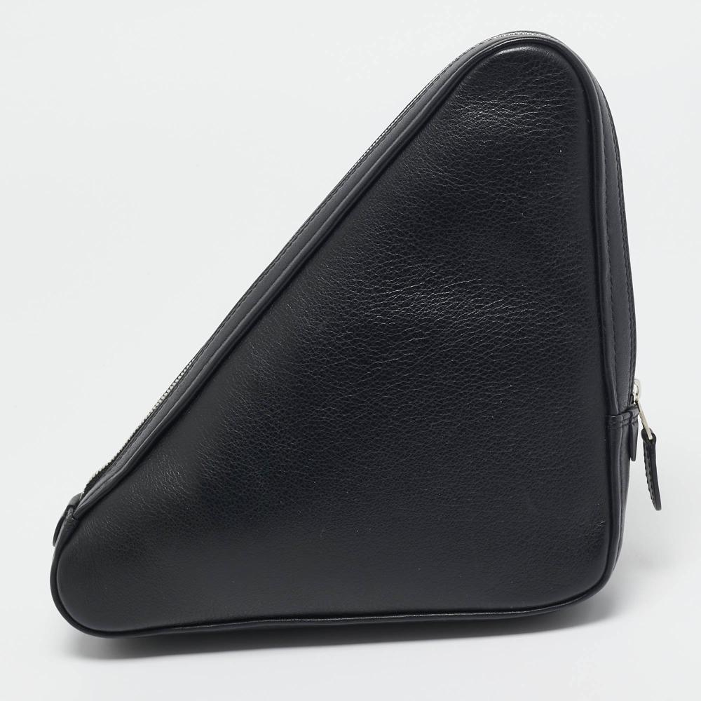 Black Leather Balenciaga Pouch
