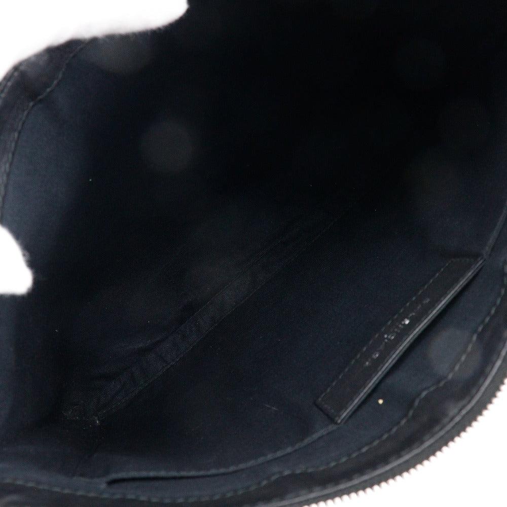 Black Leather Balenciaga Clutch