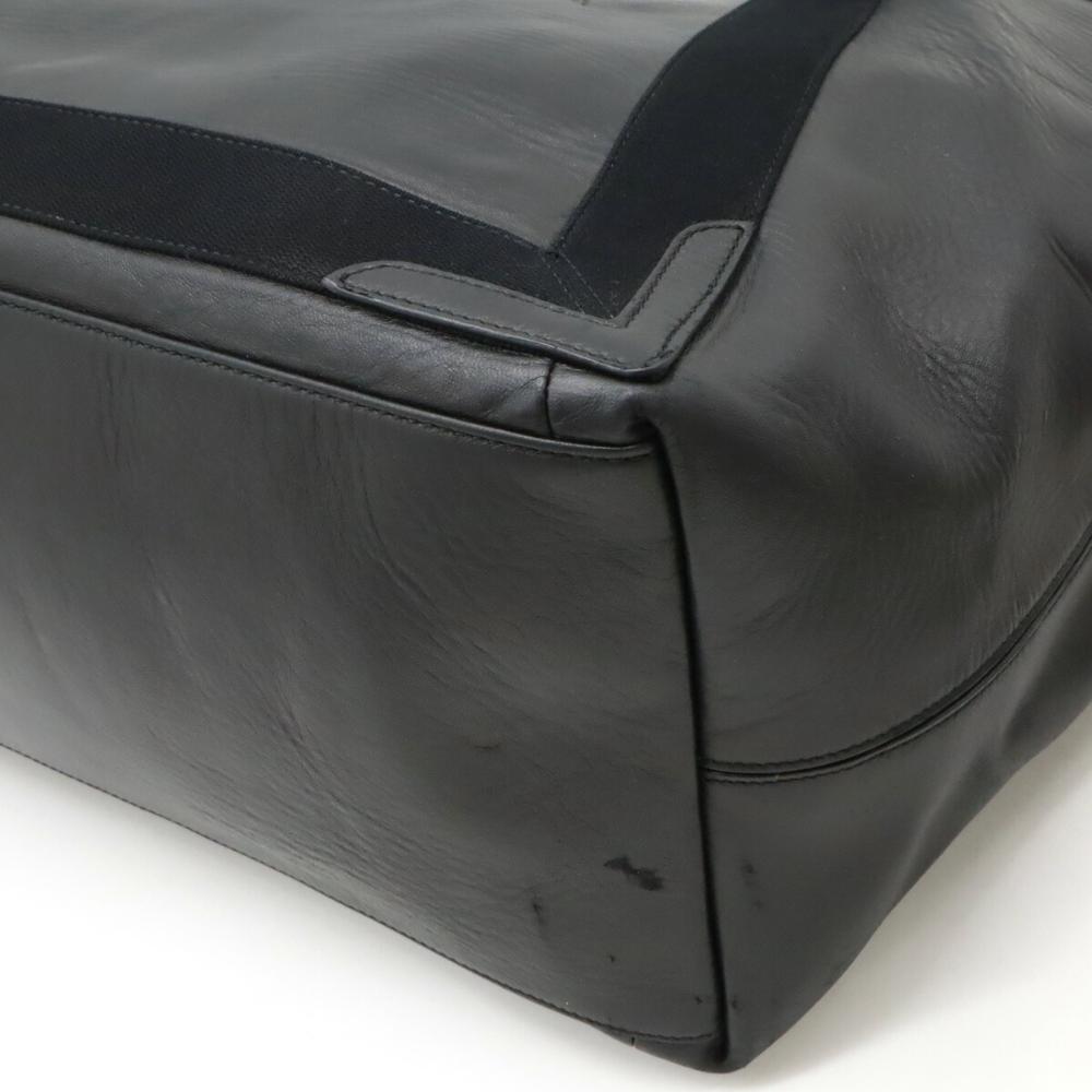 Black Leather Balenciaga Cabas