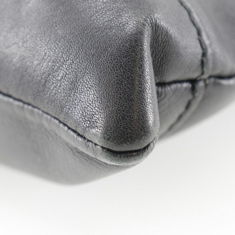 Black Leather Balenciaga Clutch