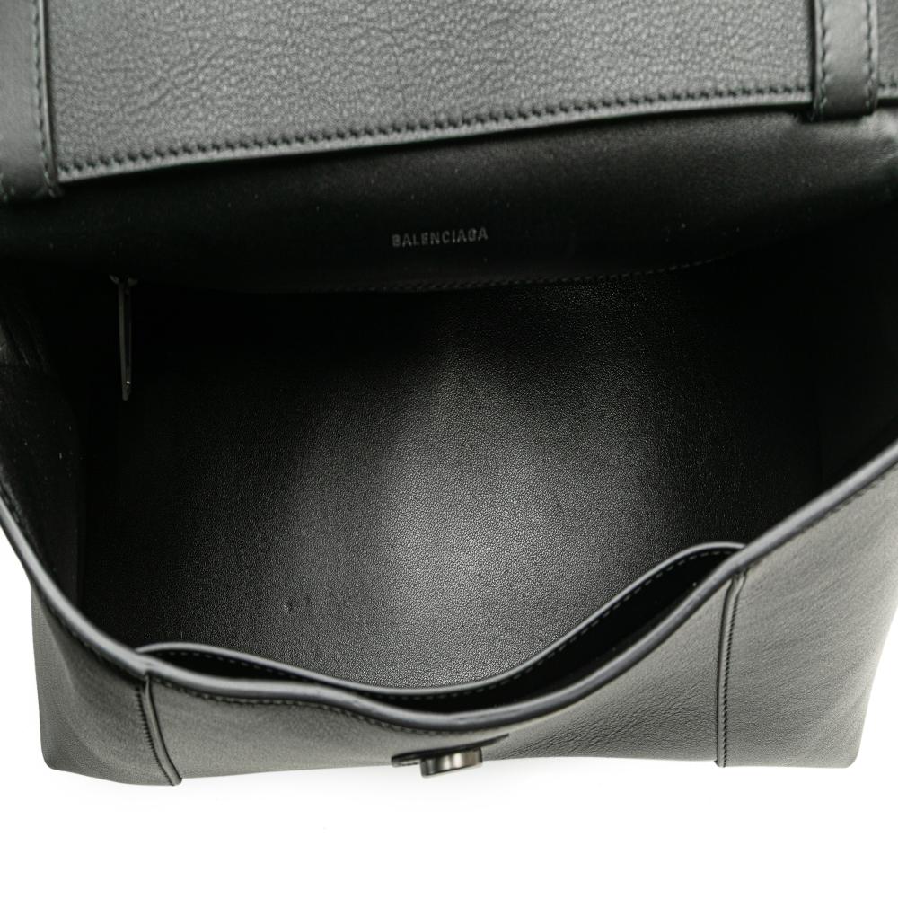 Black Leather Balenciaga Hourglass