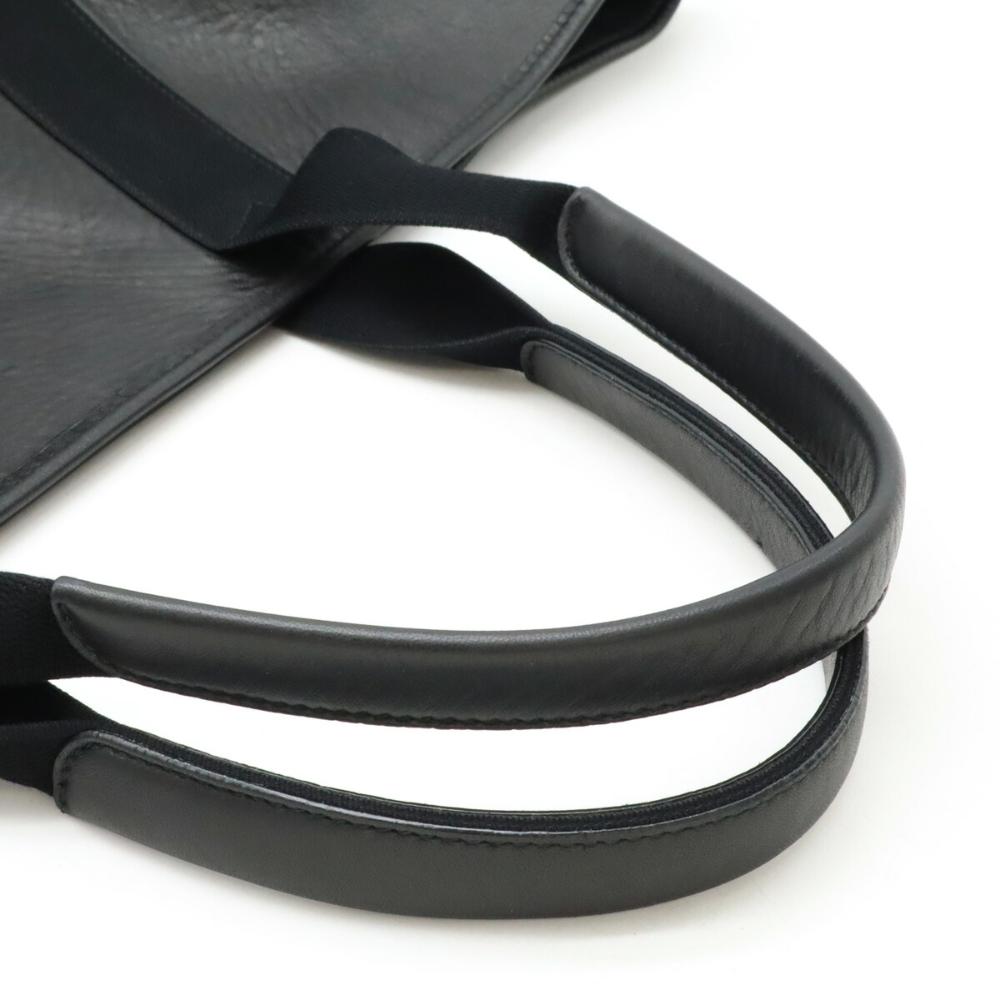 Black Leather Balenciaga Cabas