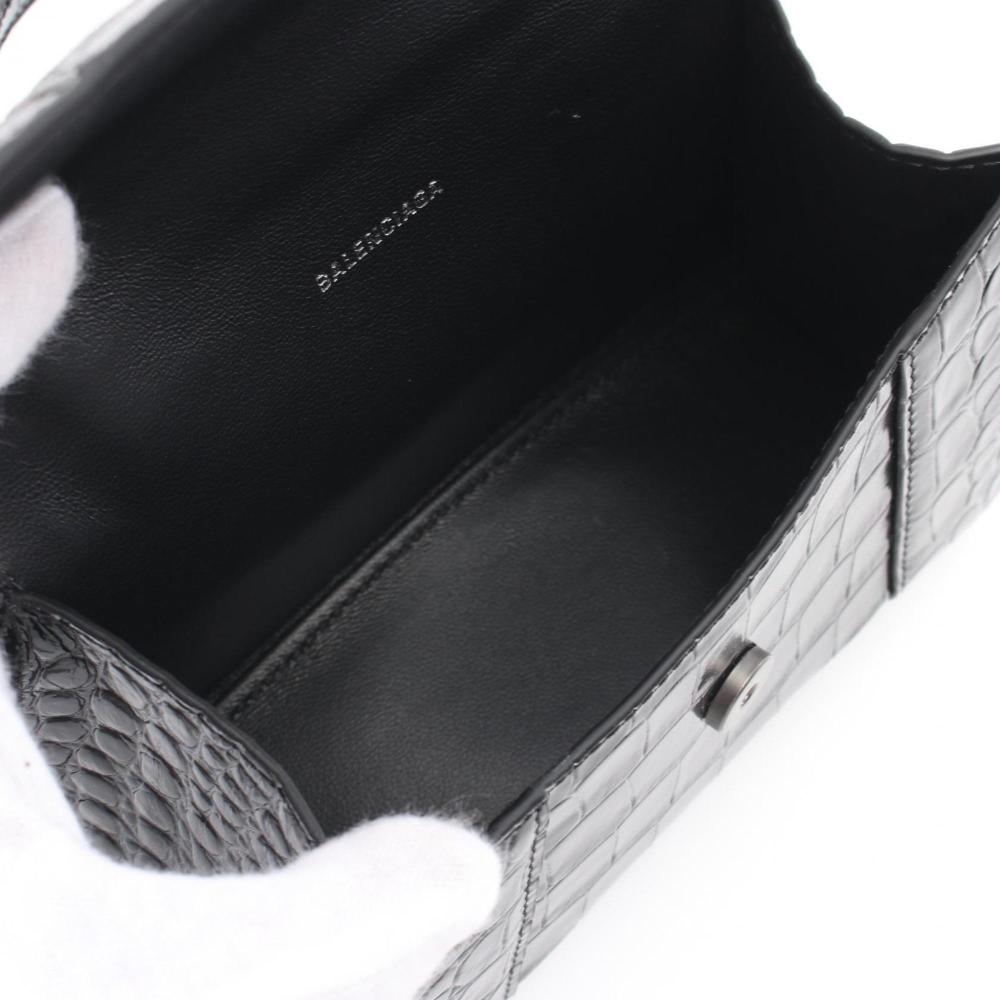 Black Leather Balenciaga Hourglass