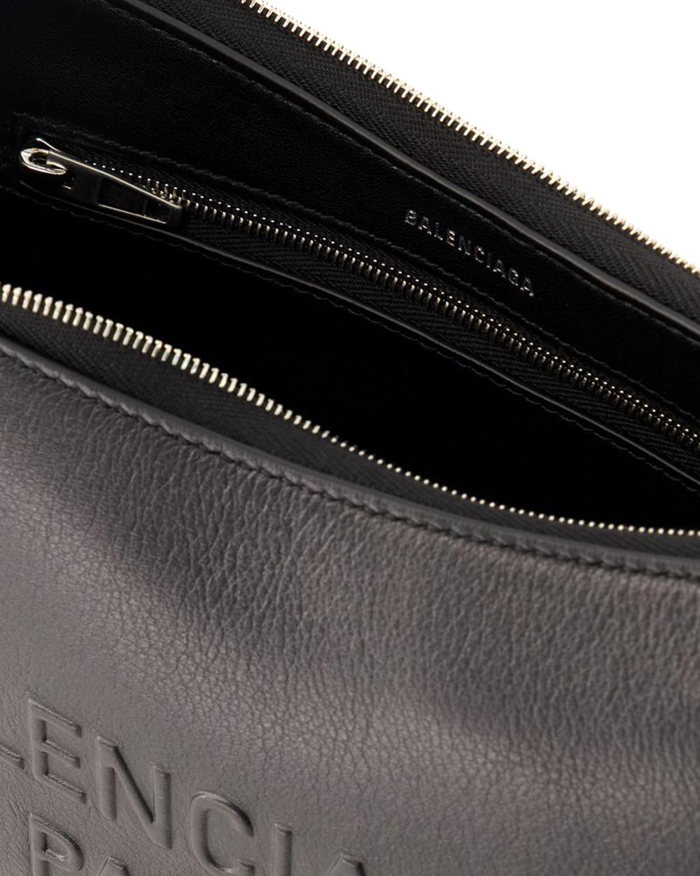 Black Leather Balenciaga Shoulder Bag