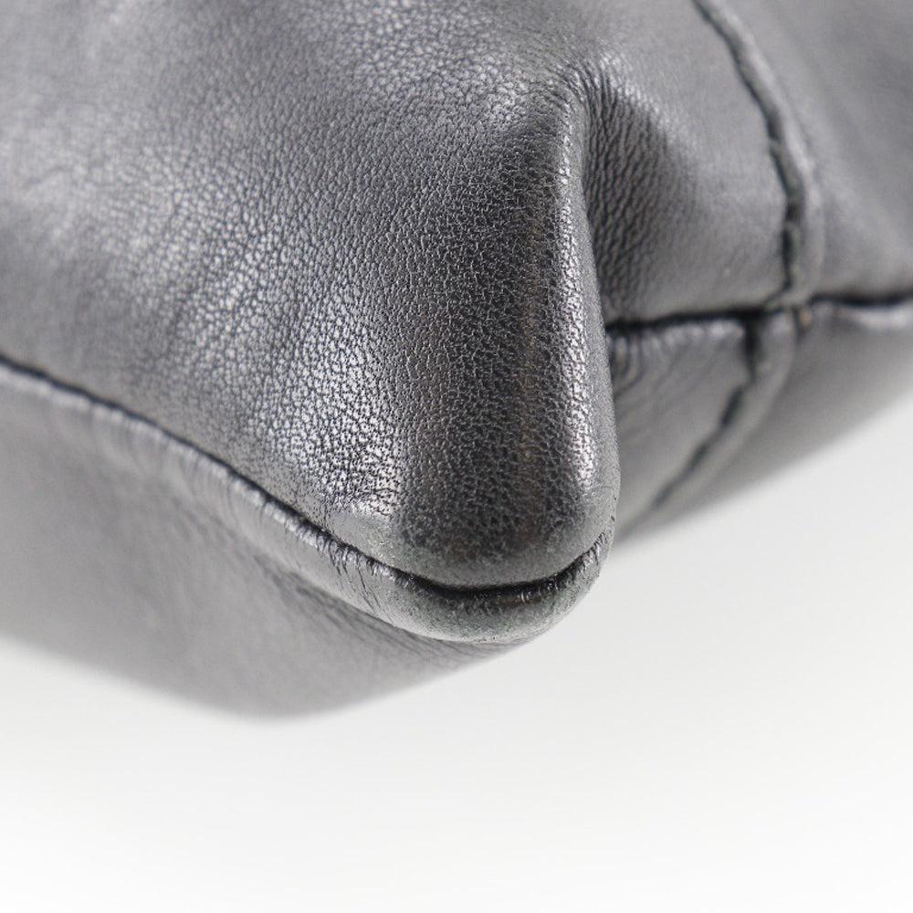 Black Leather Balenciaga Clutch