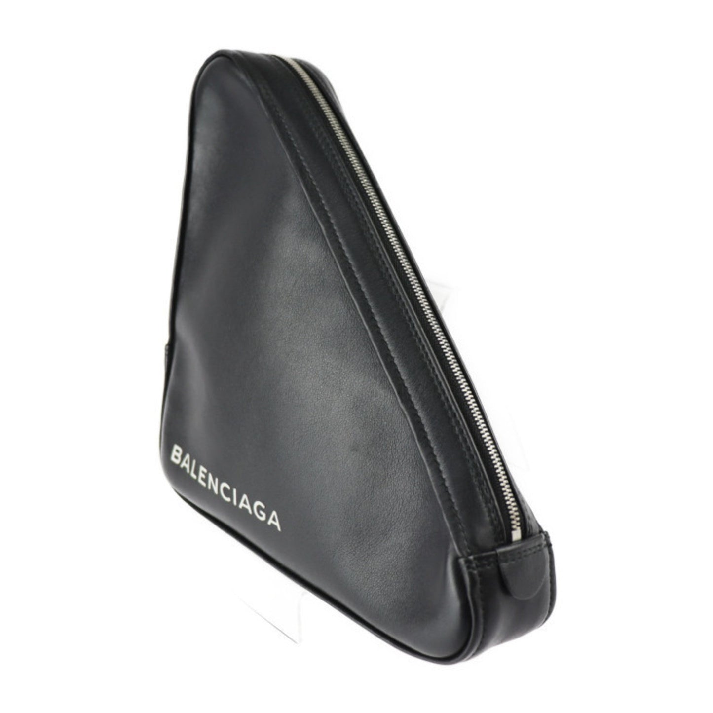 Black Leather Balenciaga Clutch
