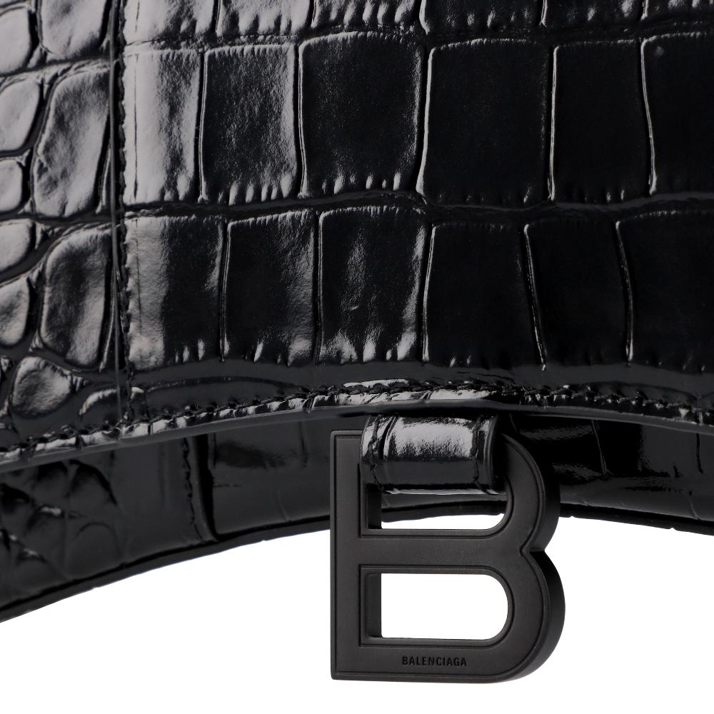 Black Leather Balenciaga Hourglass
