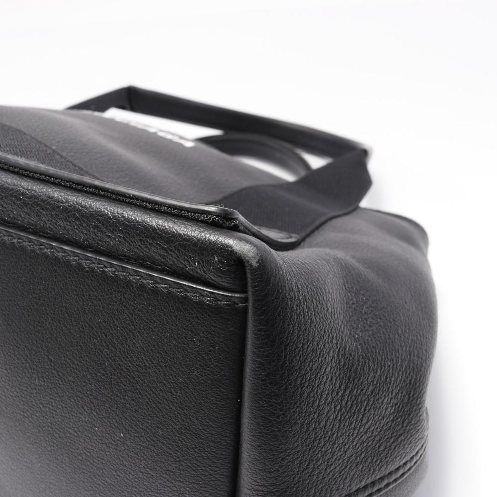 Black Leather Balenciaga Cabas