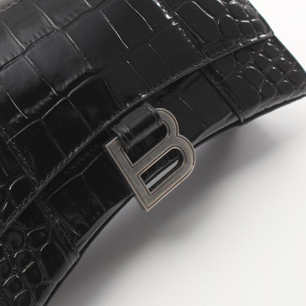 Black Leather Balenciaga Hourglass