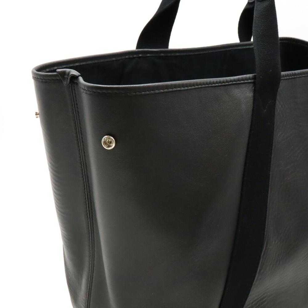 Black Leather Balenciaga Cabas