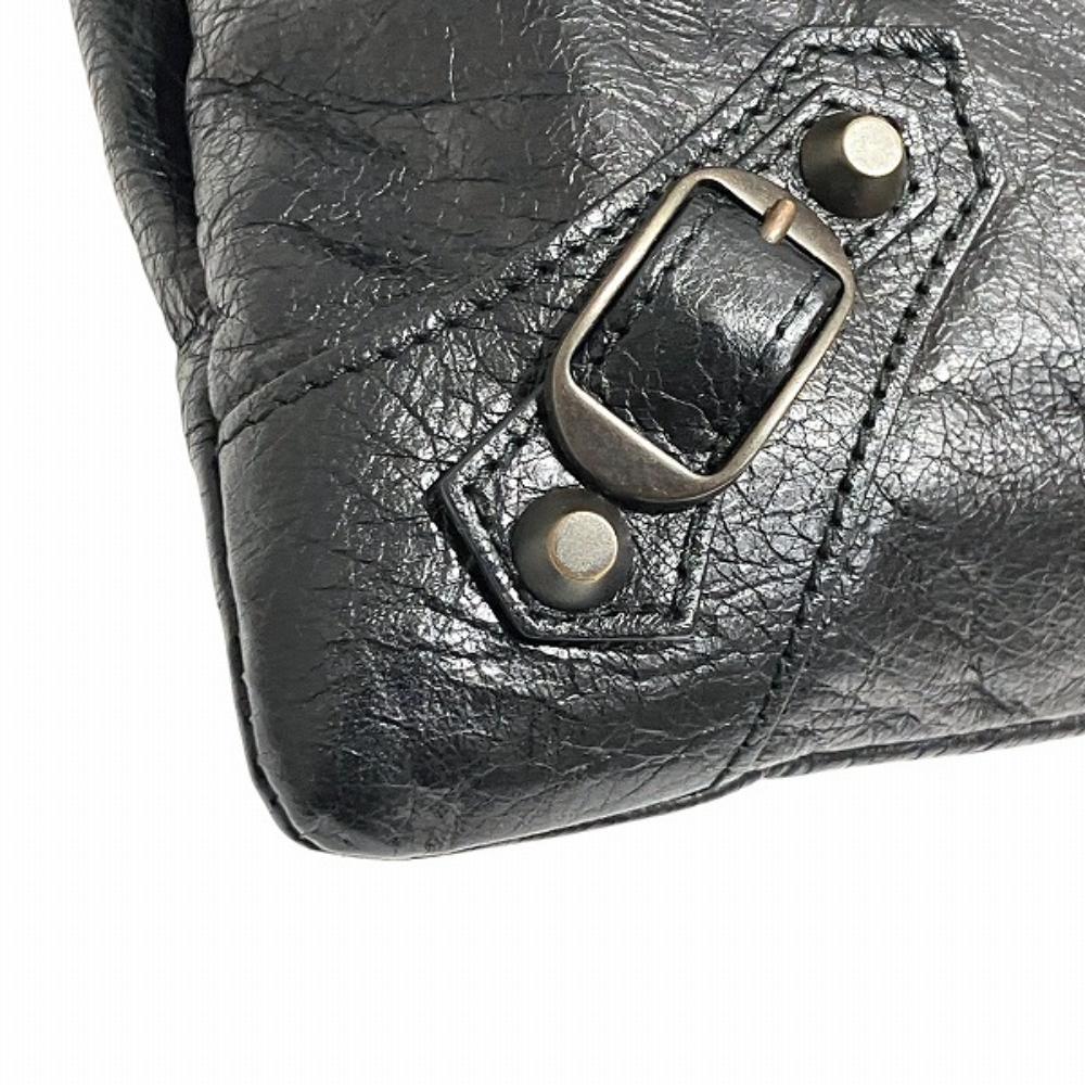 Black Leather Balenciaga Giant