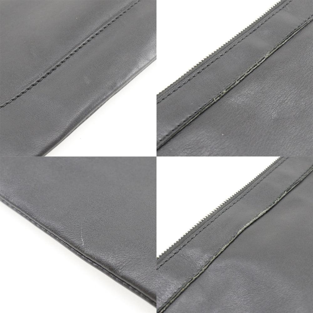 Black Leather Balenciaga Clutch