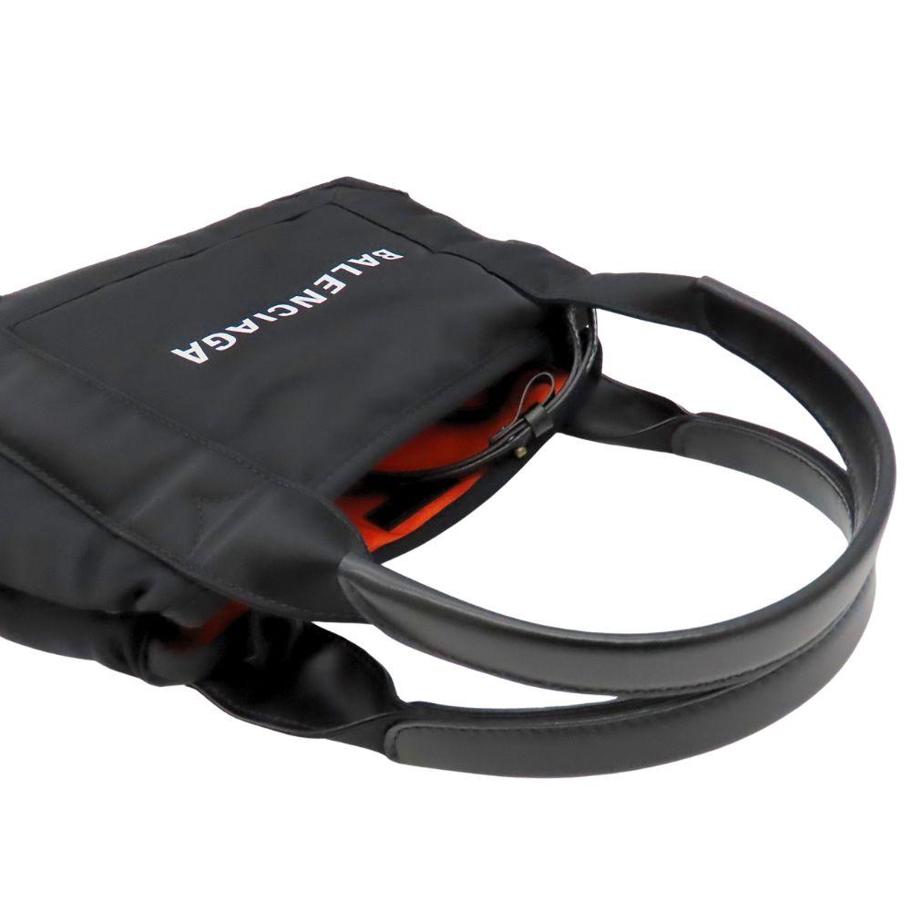 Black Leather Balenciaga Cabas