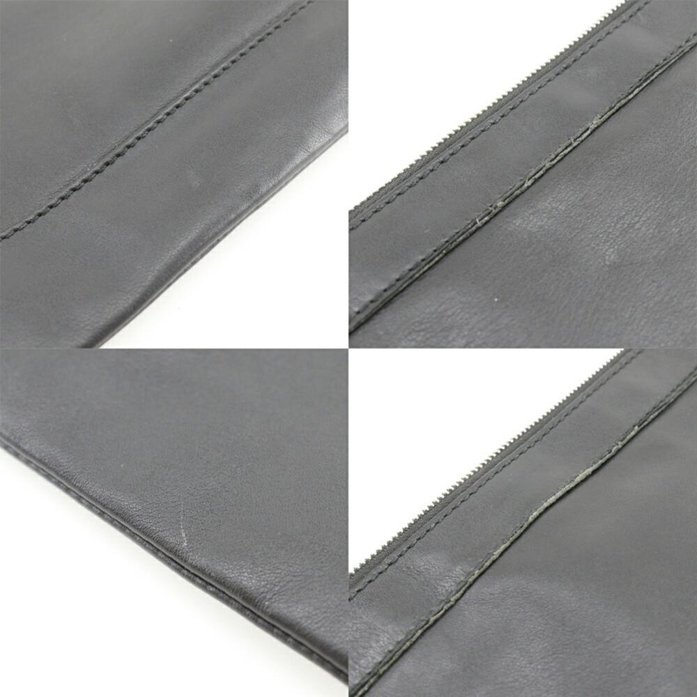 Black Leather Balenciaga Clutch