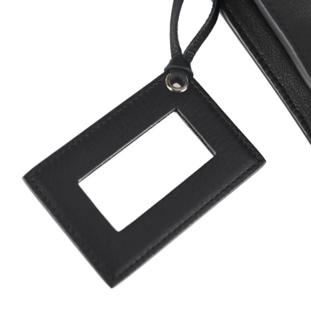 Black Leather Balenciaga Papier