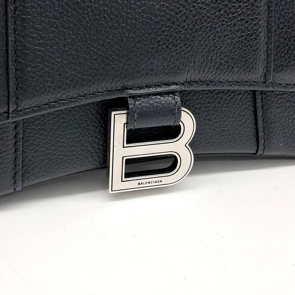 Black Leather Balenciaga Hourglass