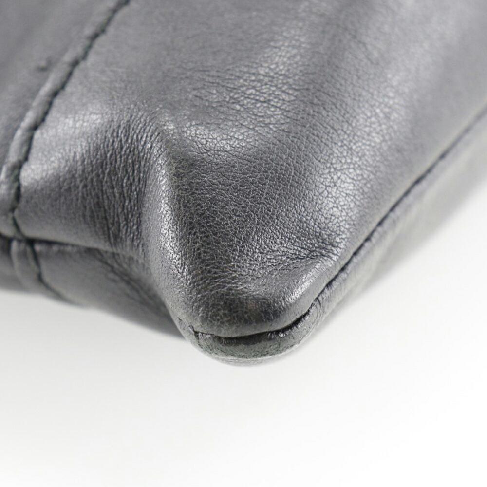 Black Leather Balenciaga Clutch