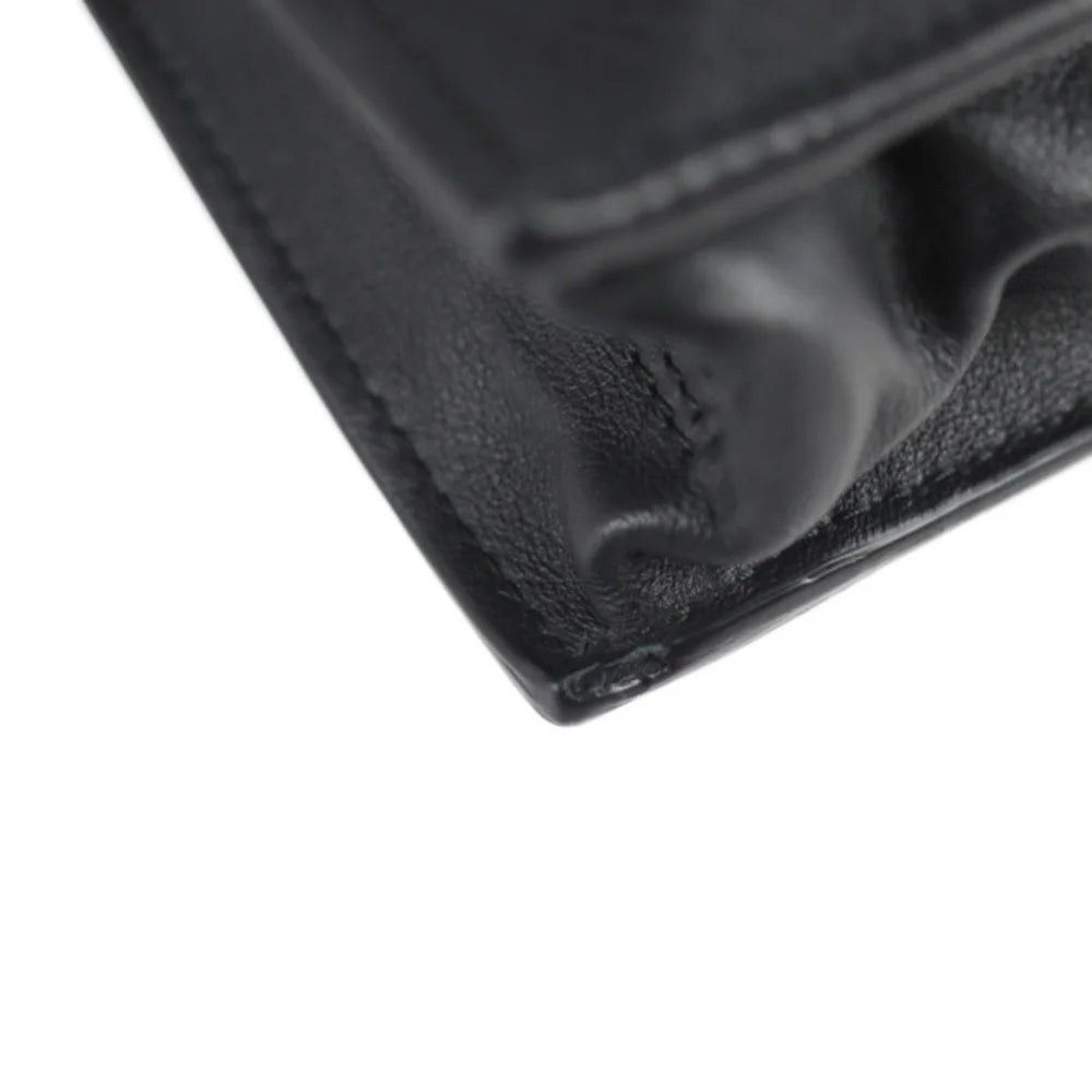 Black Leather Balenciaga Papier