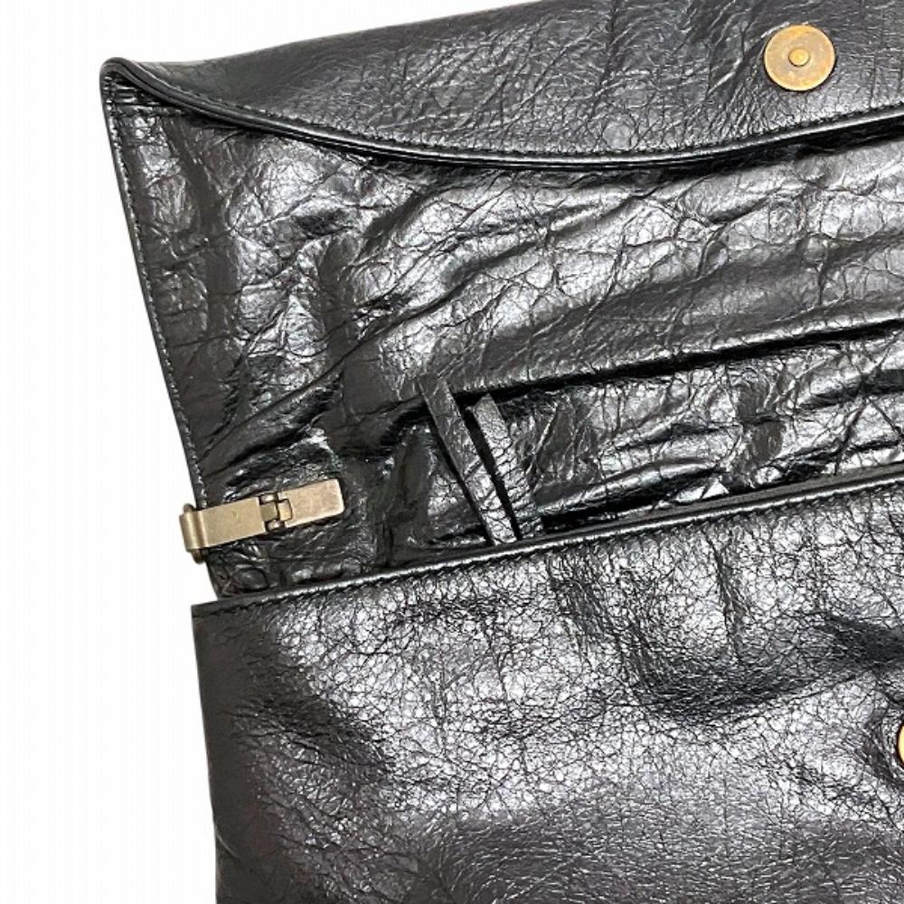 Black Leather Balenciaga Giant