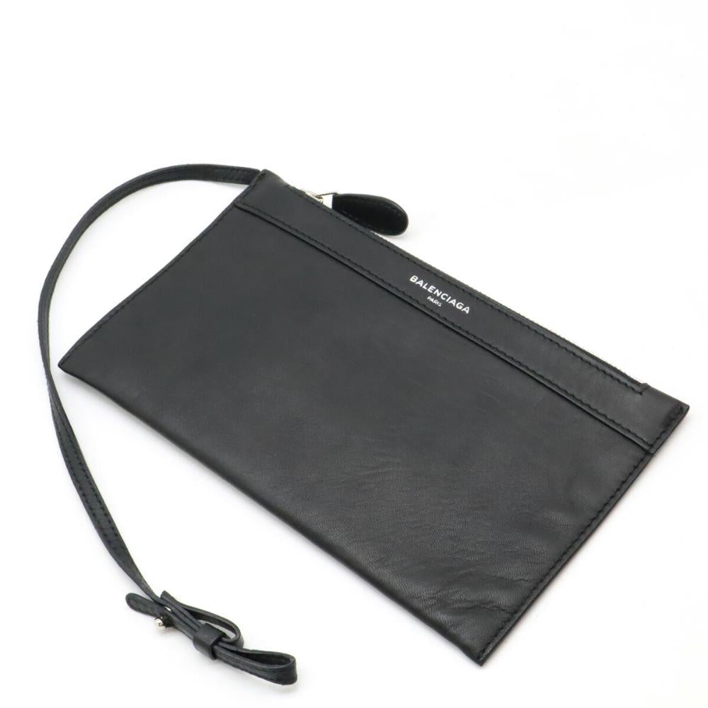 Black Leather Balenciaga Cabas