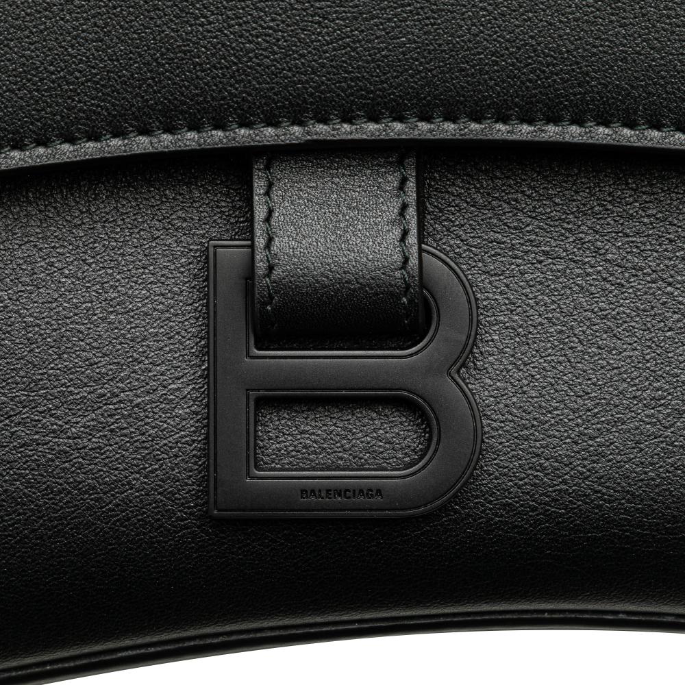 Black Leather Balenciaga Hourglass