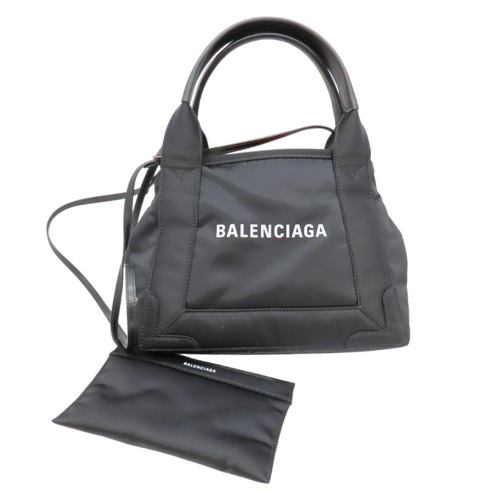 Black Leather Balenciaga Cabas