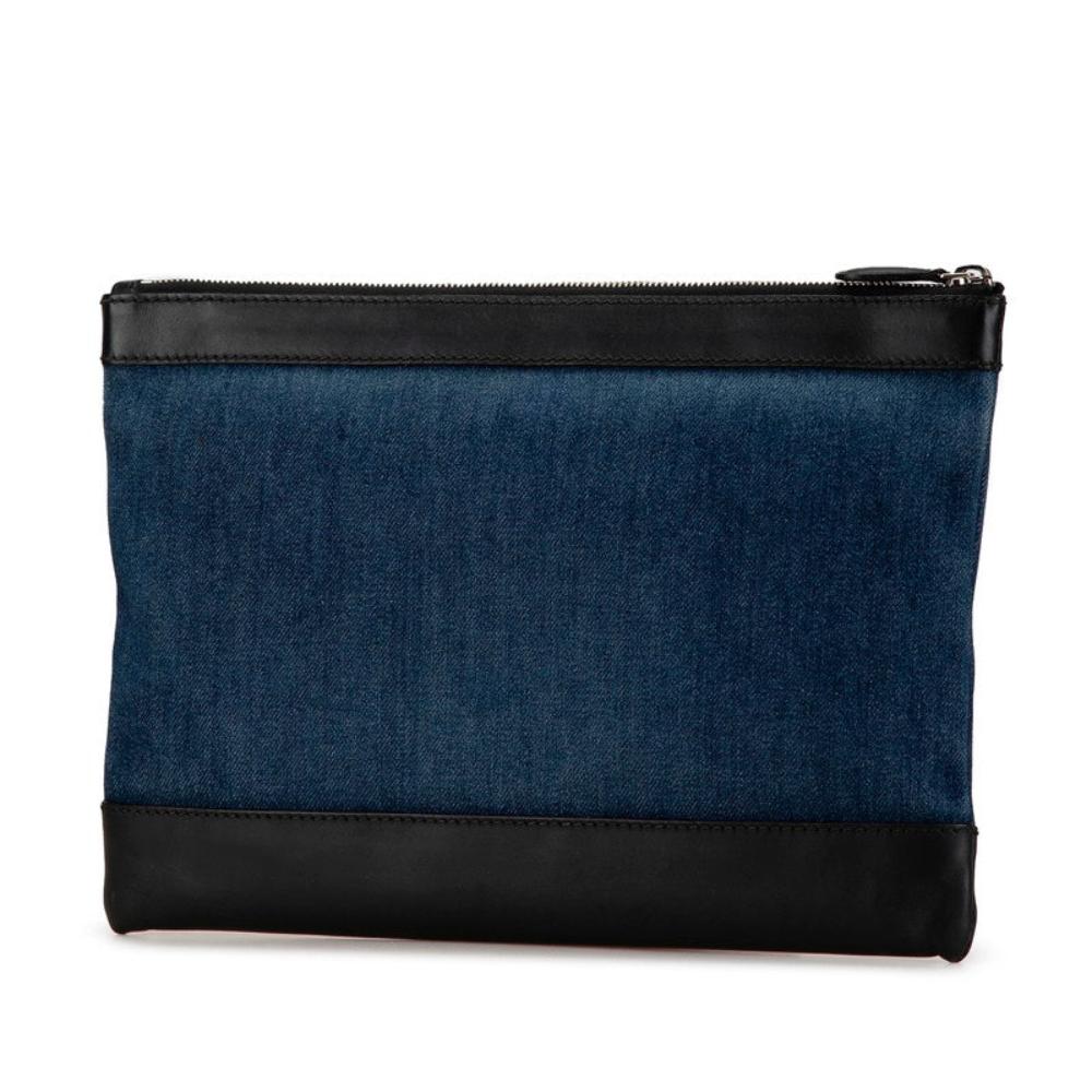 Blue Canvas Balenciaga Clutch