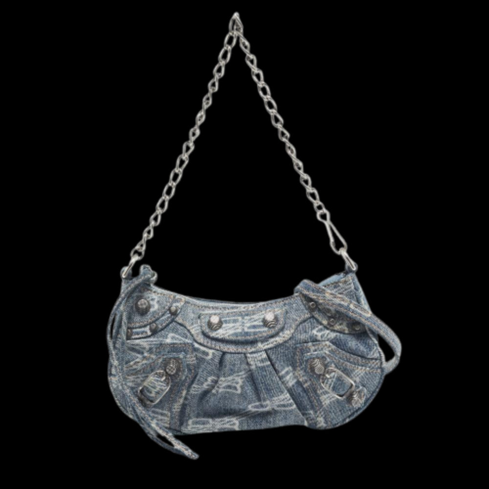 Blue Denim Balenciaga Shoulder Bag
