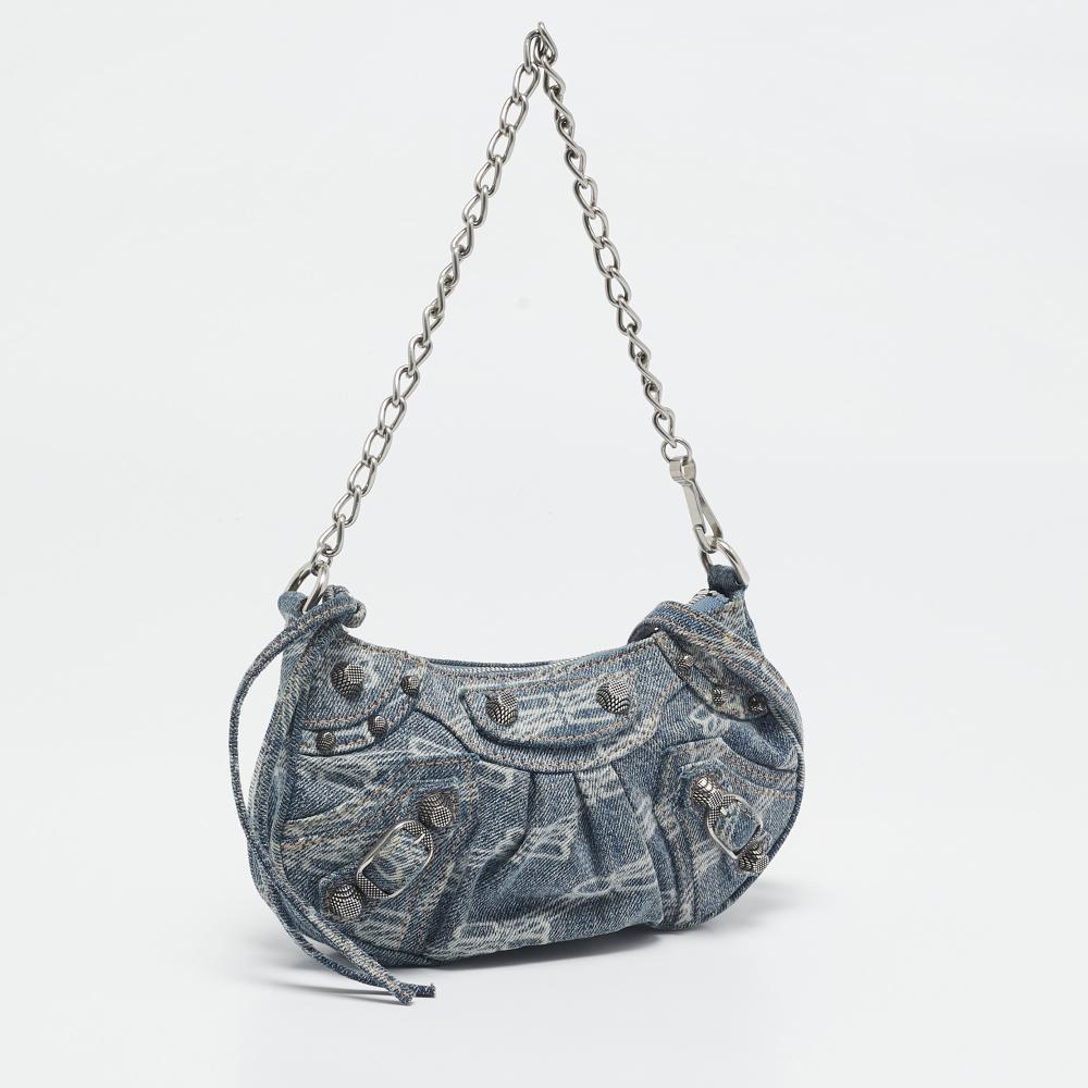 Blue Denim Balenciaga Shoulder Bag