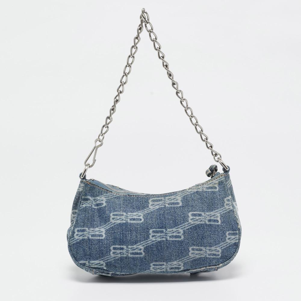 Blue Denim Balenciaga Shoulder Bag