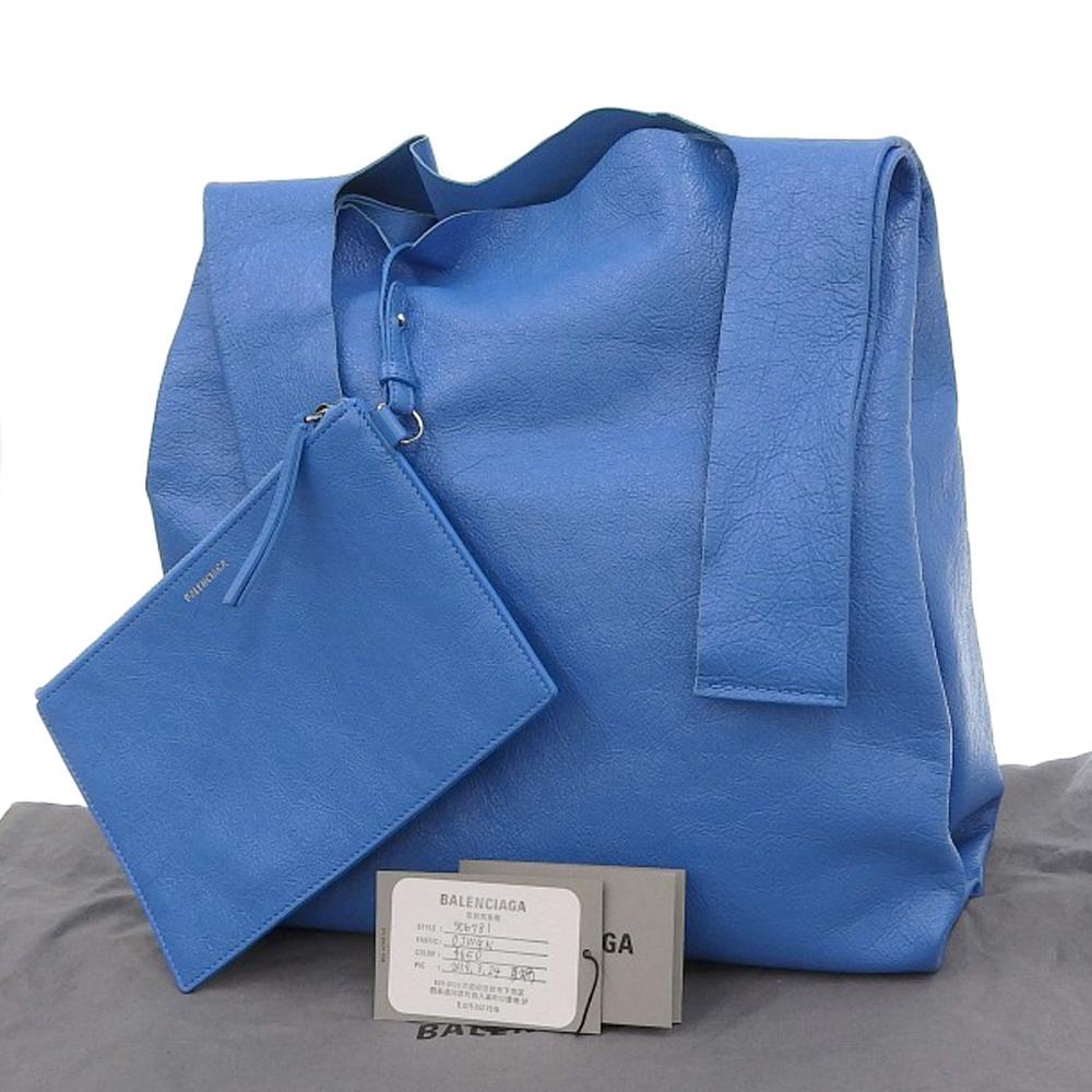Blue Leather Balenciaga Shopper
