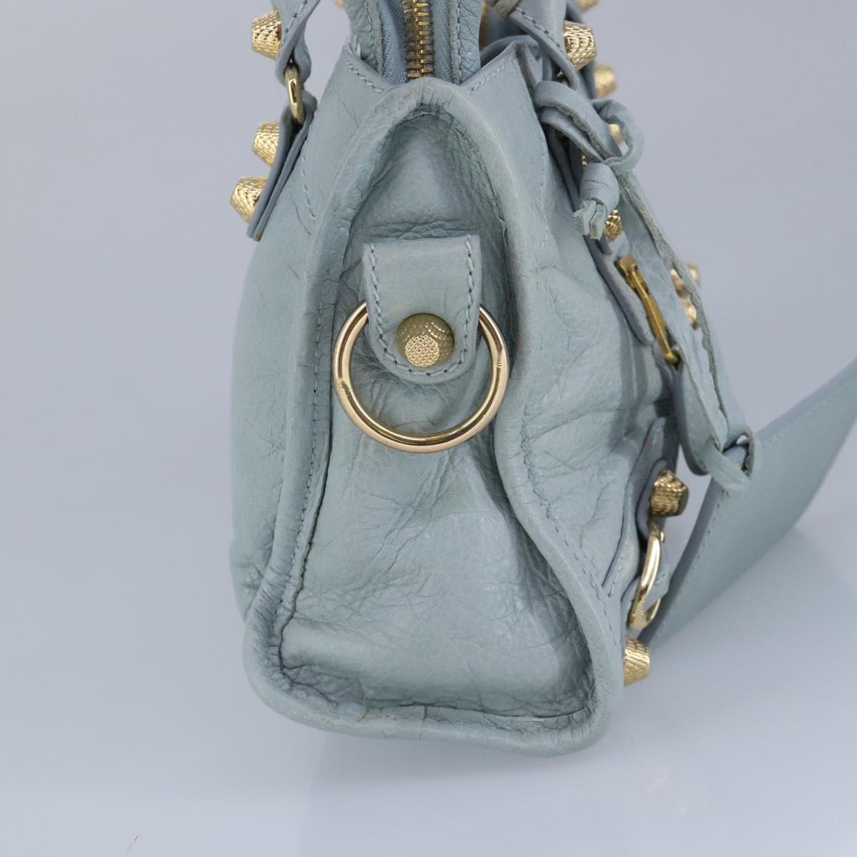 Blue Leather Balenciaga City