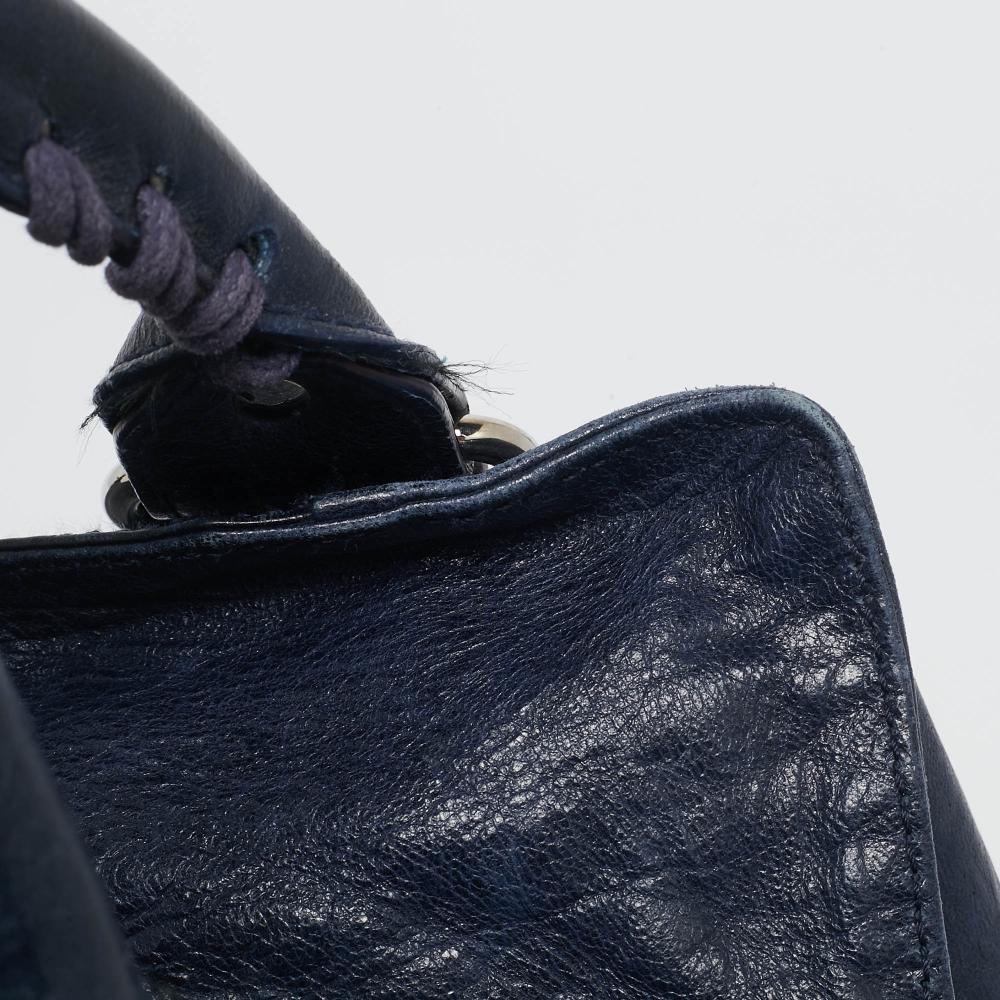 Blue Leather Balenciaga Tote