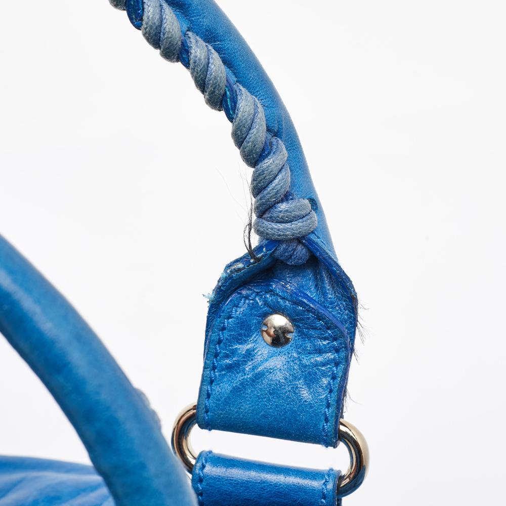 Blue Leather Balenciaga Tote