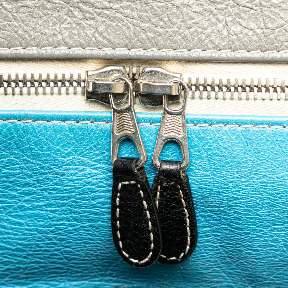 Blue Leather Balenciaga Shopper