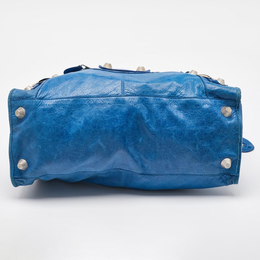Blue Leather Balenciaga Tote