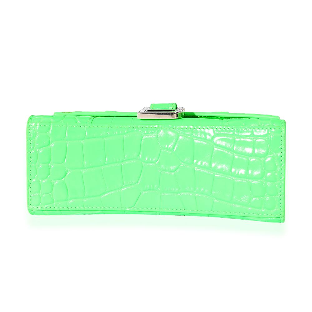 Green Leather Balenciaga Hourglass